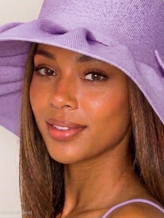 Beloved Millinery Pretty Wide Brim Floppy Lavender Women\'s Hat Chain Woven Band main image 6